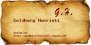 Goldberg Henriett névjegykártya